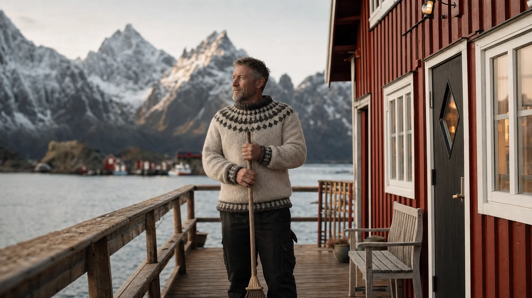 Vert ved rorbu-gjestehus i Lofoten